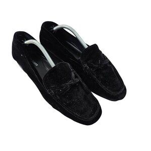 Karen Scott Womens Loafers 8.5M Black Velvet Bow Accent Wendy Flats Comfort